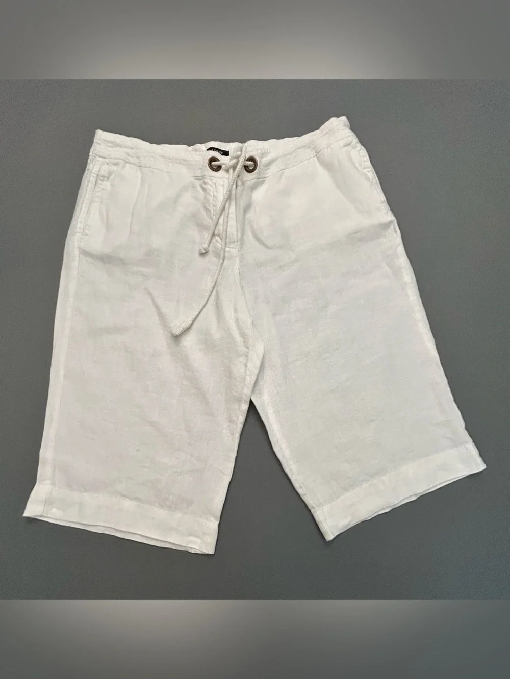 J. Crew White Linen Drawstring‎ Classic Preppy Bermuda Shorts
